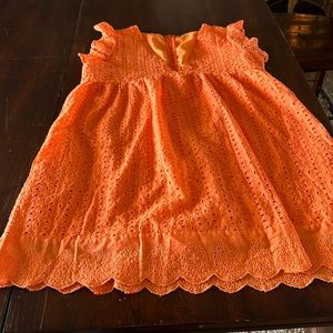 Bright orange lined summer dress